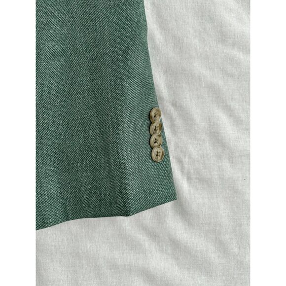 Jos. A Bank Sports Coat/Blazer 42 Long Silk/Wool Blend Dark Green Tailored Fit - Picture 3 of 11